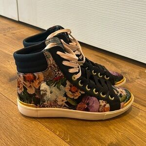 Ted Baker Floral High-Top Sneakers - Black and Gold
